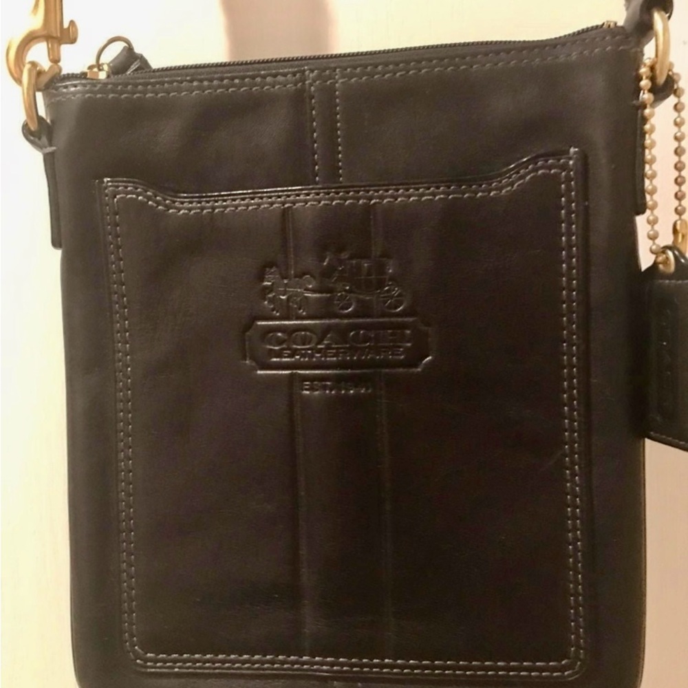 Coach Vintage leather swingback crossbody with carriage & horses